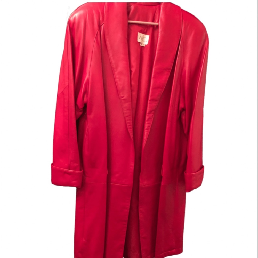 Vakko Vintage Leather Jacket Women.Brand New,Never Worn,Red Mid-Length Size M